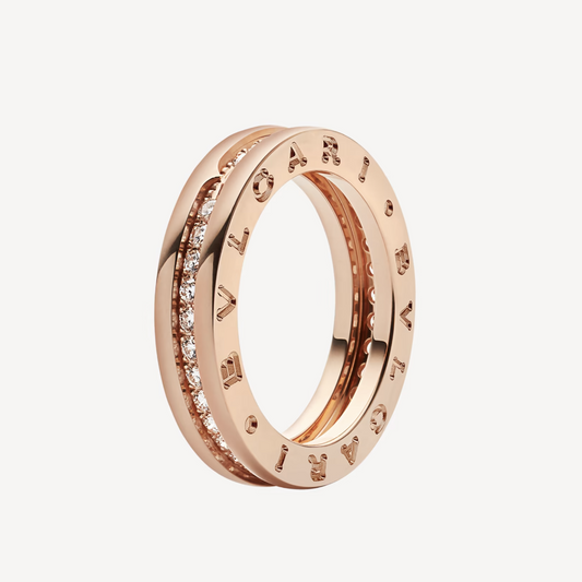 [⭐Shinejoy]ZERO 1 ONE-BAND PAVED DIAMONDS ON THE SPIRAL RING