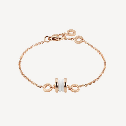 [⭐Shinejoy]ZERO 1 SOFT PINK GOLD AND WHITE CERAMIC BRACELET