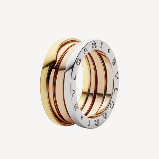 [⭐Shinejoy]ZERO 1 THREE-BAND ROSE WHITE AND YELLOW RING
