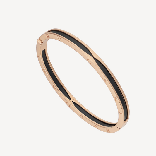[⭐Shinejoy]ZERO 1 PINK GOLD WITH BLACK CERAMIC BRACELET