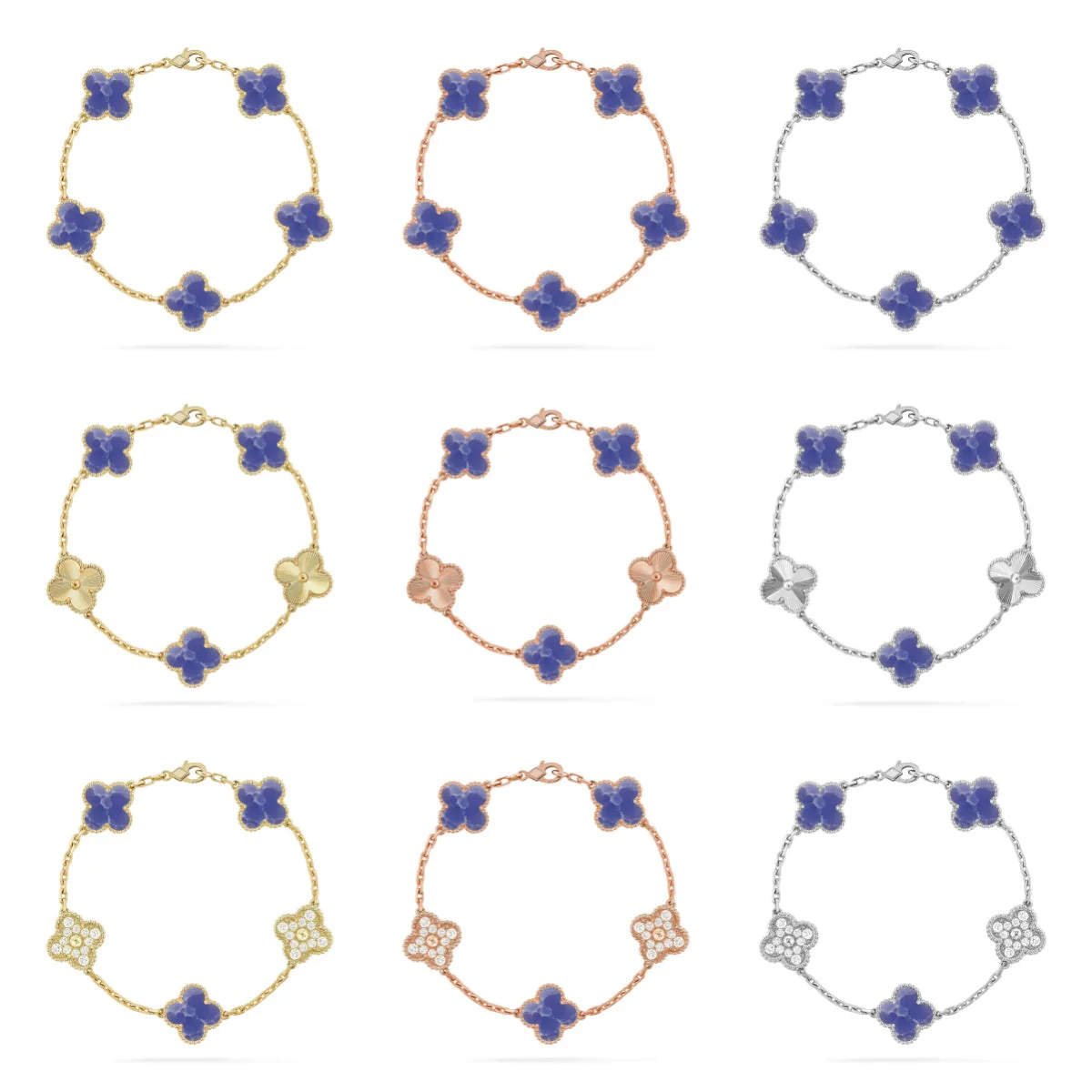 [⭐Shinejoy]CLOVER 5 MOTIF BLUE VEINS BRACELET COLLECTION