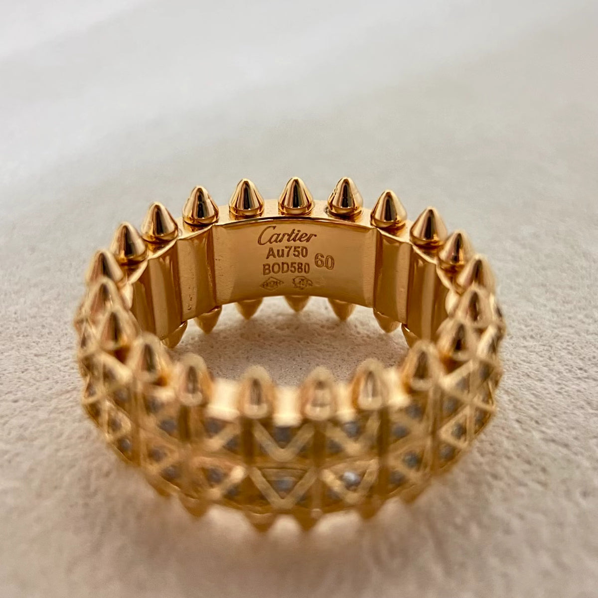 [⭐Shinejoy]CLASH DOUBLE-ROW RIVET RING WITH DIAMOND SETTING