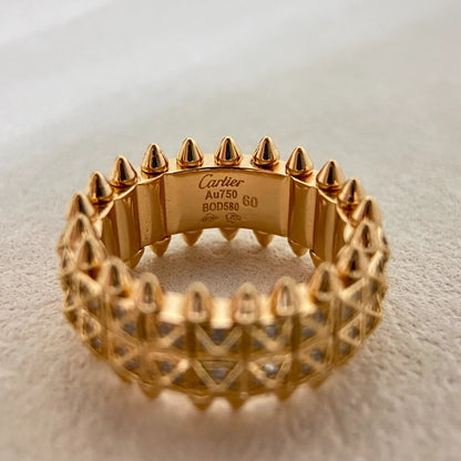 [⭐Shinejoy]CLASH DOUBLE-ROW RIVET RING WITH DIAMOND SETTING