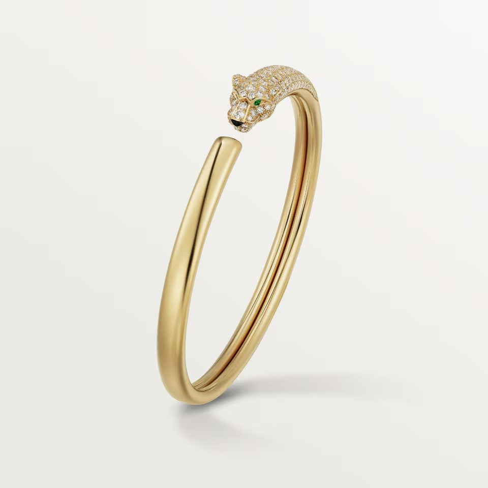 [⭐Shinejoy]PANTHERE HALF DIAMOND OPEN BRACELET
