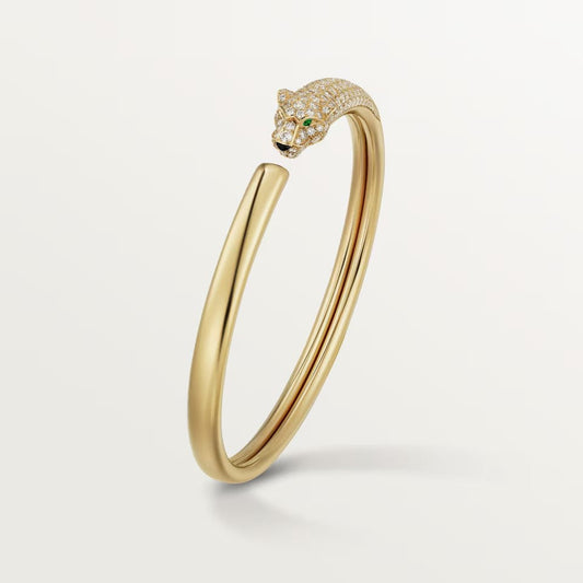 [⭐Shinejoy]PANTHERE HALF DIAMOND OPEN BRACELET