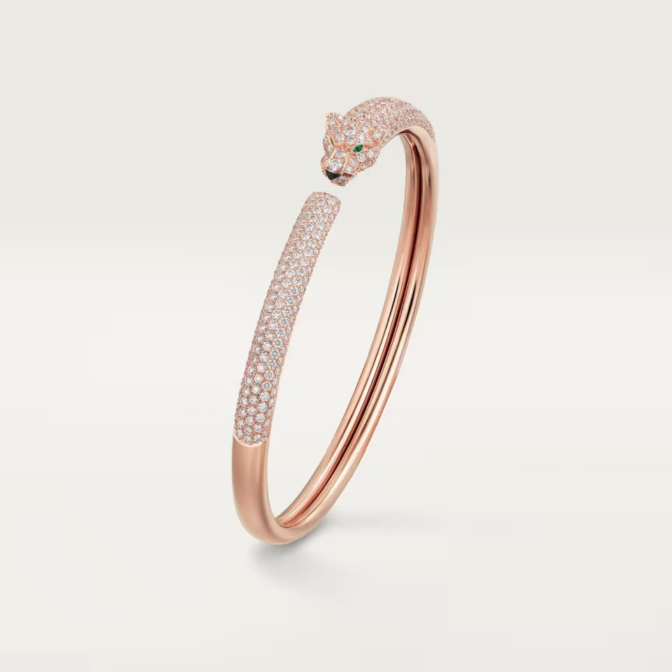 [⭐Shinejoy]PANTHERE FULL DIAMOND OPEN BRACELET