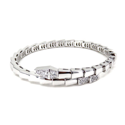 [⭐Shinejoy]SERPENTI BRACELET DIAMONDS SILVER