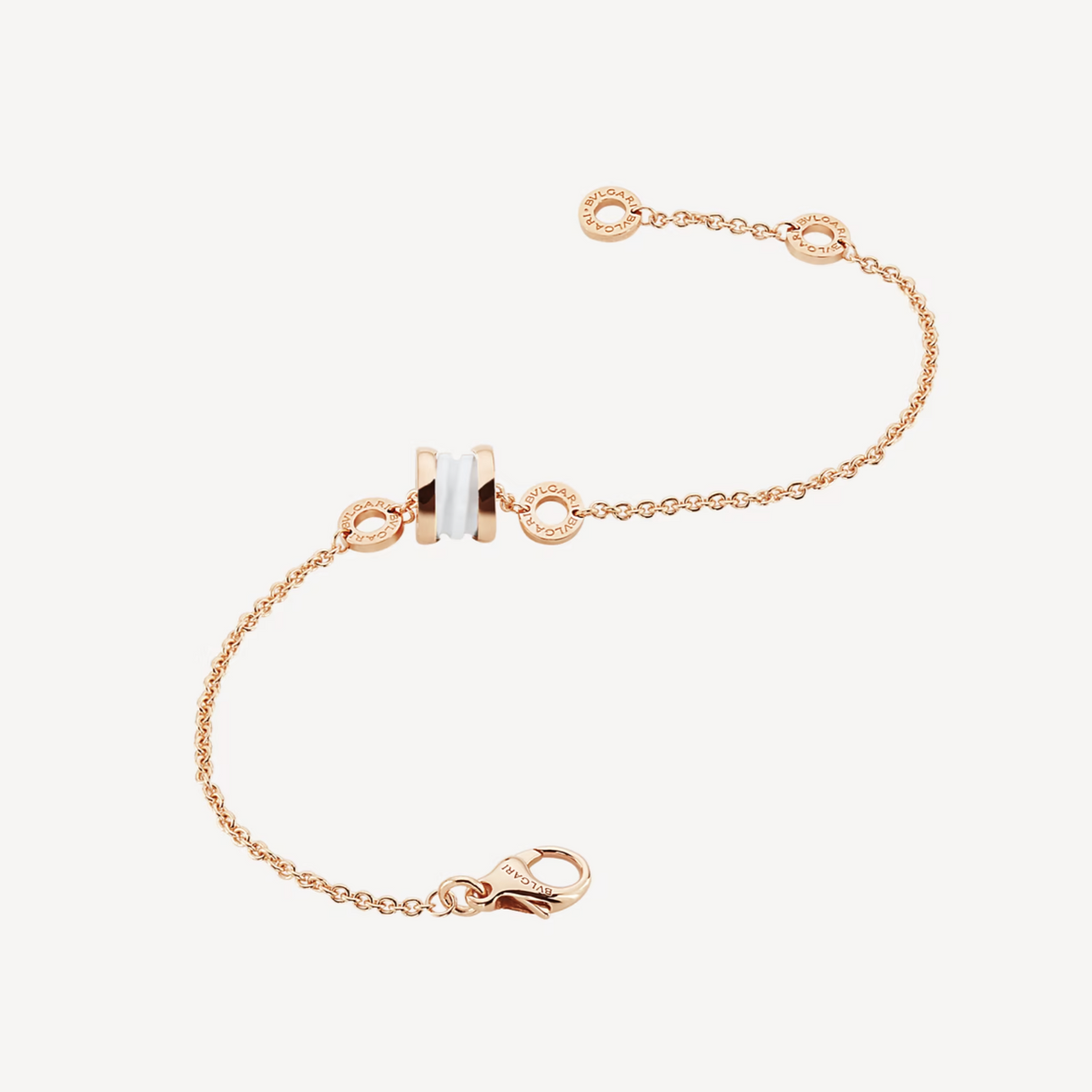 [⭐Shinejoy]ZERO 1 SOFT PINK GOLD AND WHITE CERAMIC BRACELET