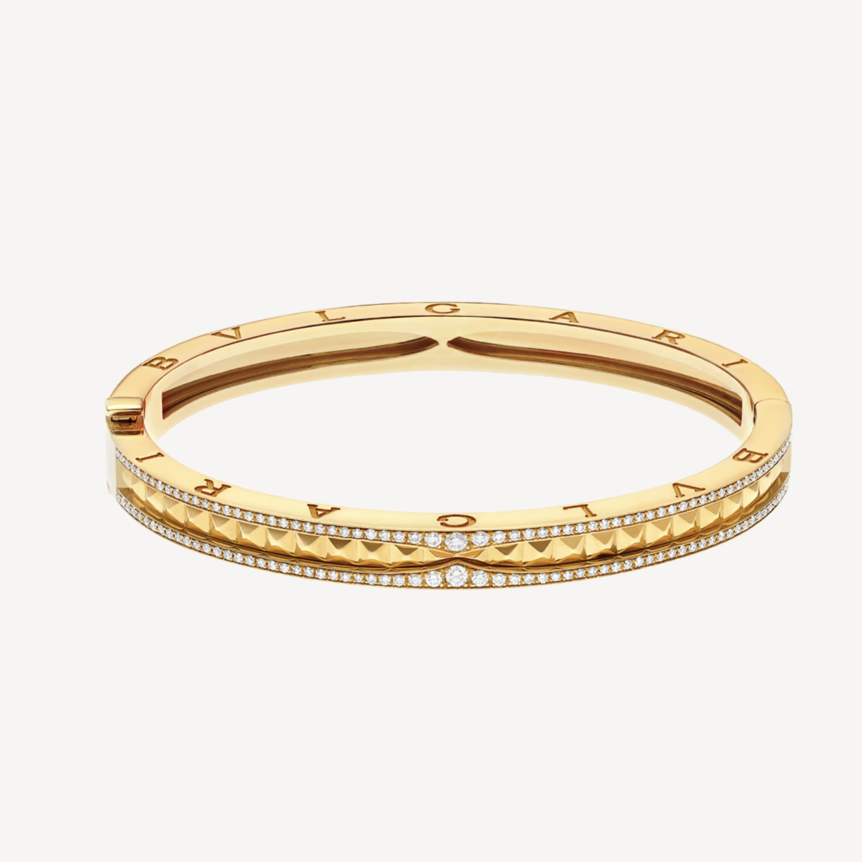 [⭐Shinejoy]ZERO 1 SPIRAL AND PAVED DIAMOND GOLD BRACELET