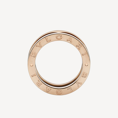 [⭐Shinejoy]ZERO 1 TWO-BAND LOOPS AND BLACK CERAMIC PINK GOLD RING