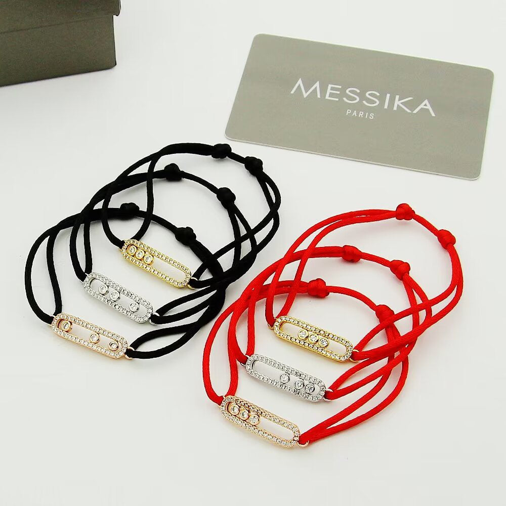 [⭐Shinejoy]Messika Care(s) pink cord pavé bracelet