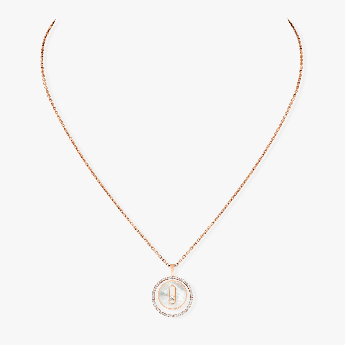 [⭐Shinejoy]Demo MOVE 1 DIAMOND WHITE MOTHER OF PEARL PINK GOLD DIAMOND NECKLACE
