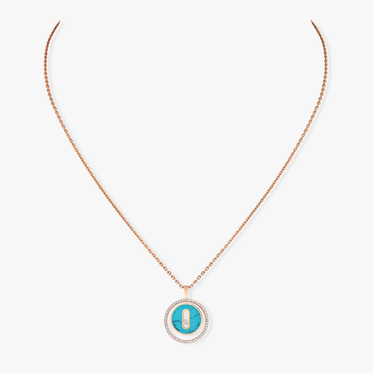 [⭐Shinejoy]Demo MOVE 1 DIAMOND TURQUOISE PINK GOLD DIAMOND NECKLACE
