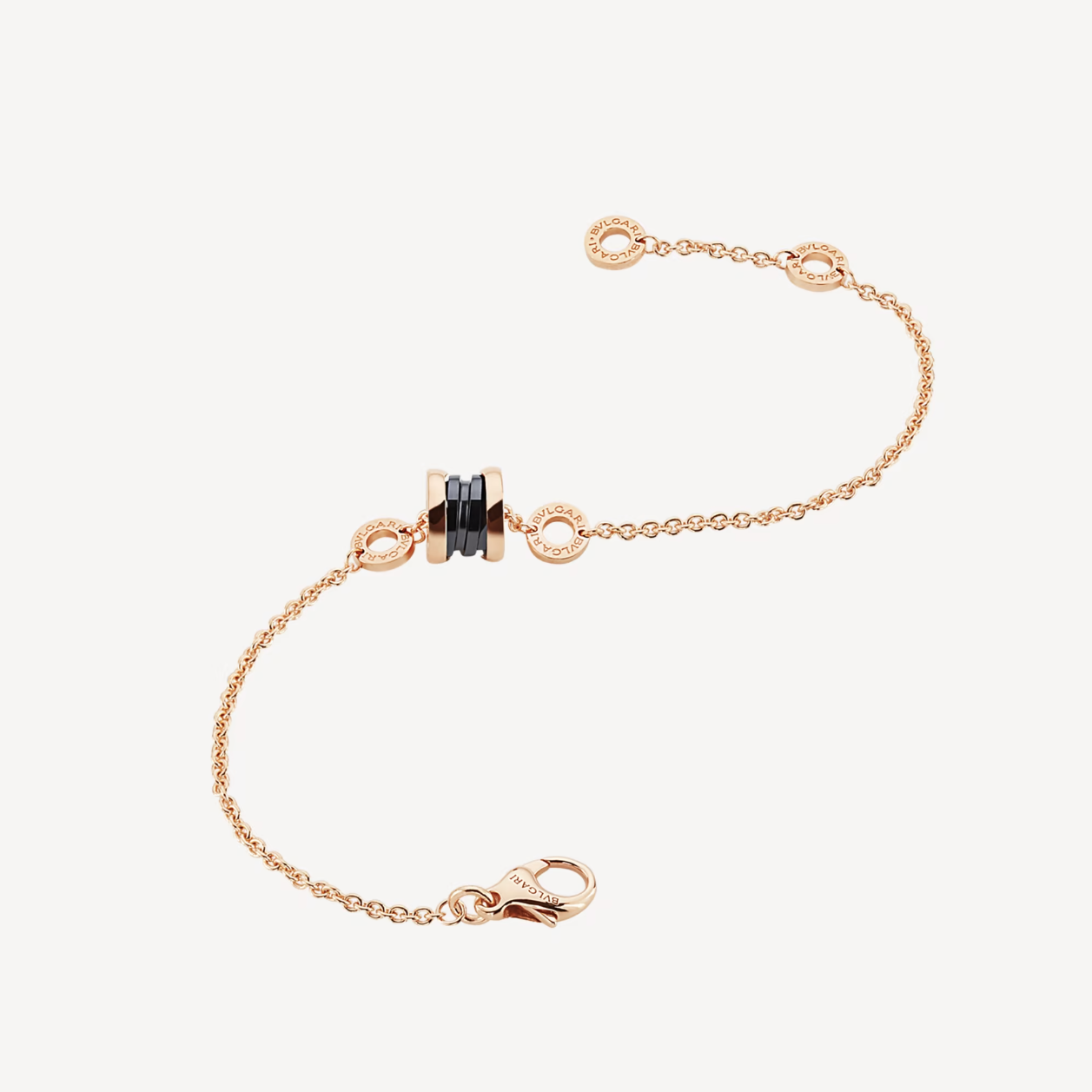[⭐Shinejoy]ZERO 1 SOFT PINK GOLD AND BLACK CERAMIC BRACELET