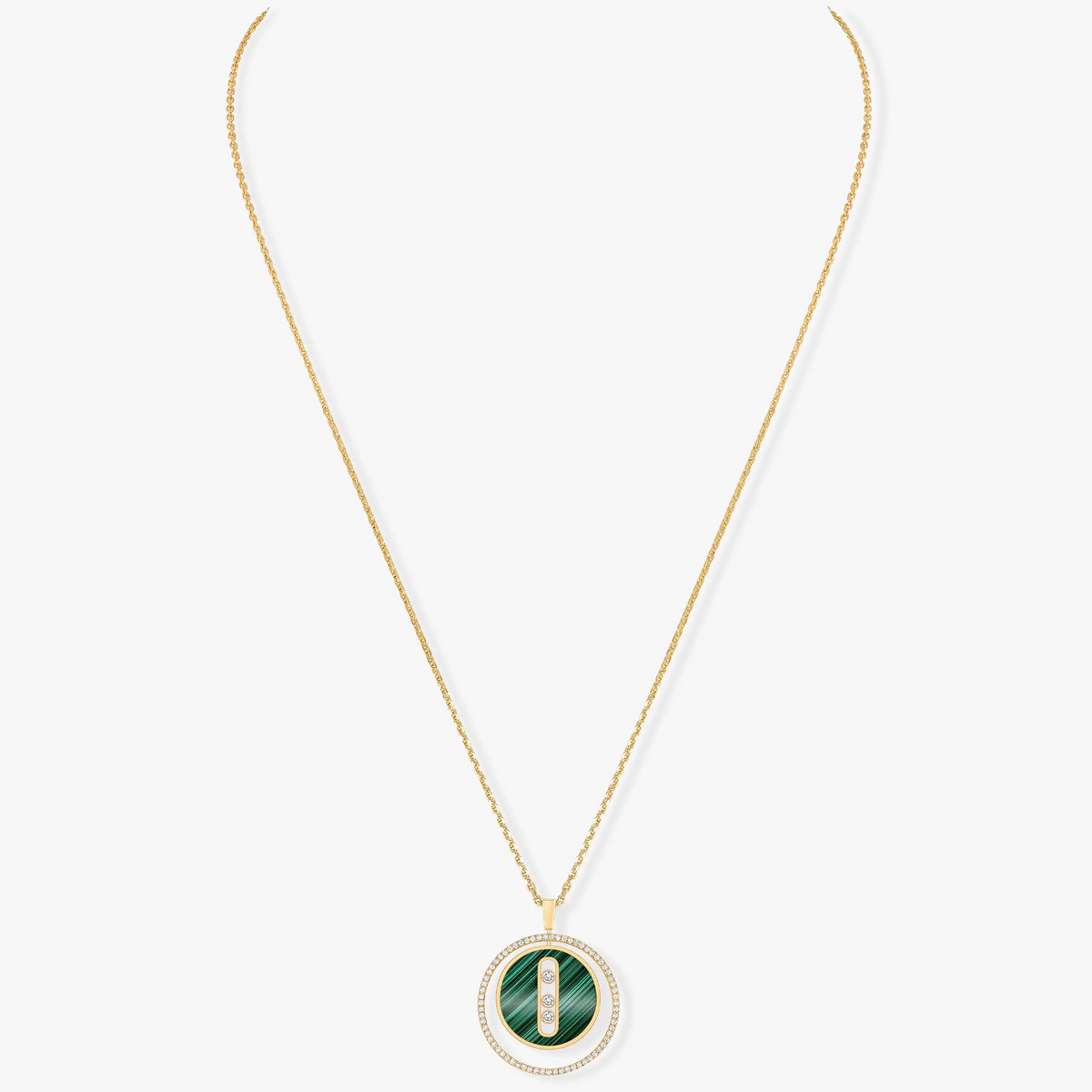 [⭐Shinejoy]Demo MOVE 3 DIAMOND MALACHITE GOLD DIAMOND NECKLACE