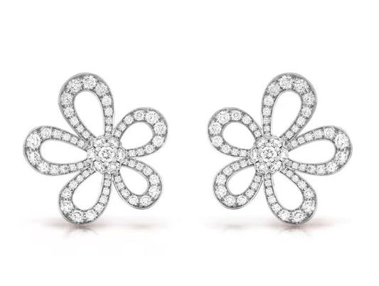 [⭐Shinejoy]FLOWERLACE EARRINGS FULL DIAMONDS