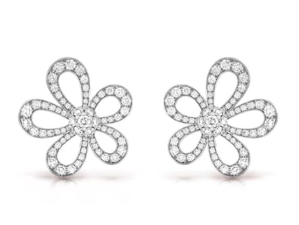 [⭐Shinejoy]FLOWERLACE EARRINGS FULL DIAMONDS