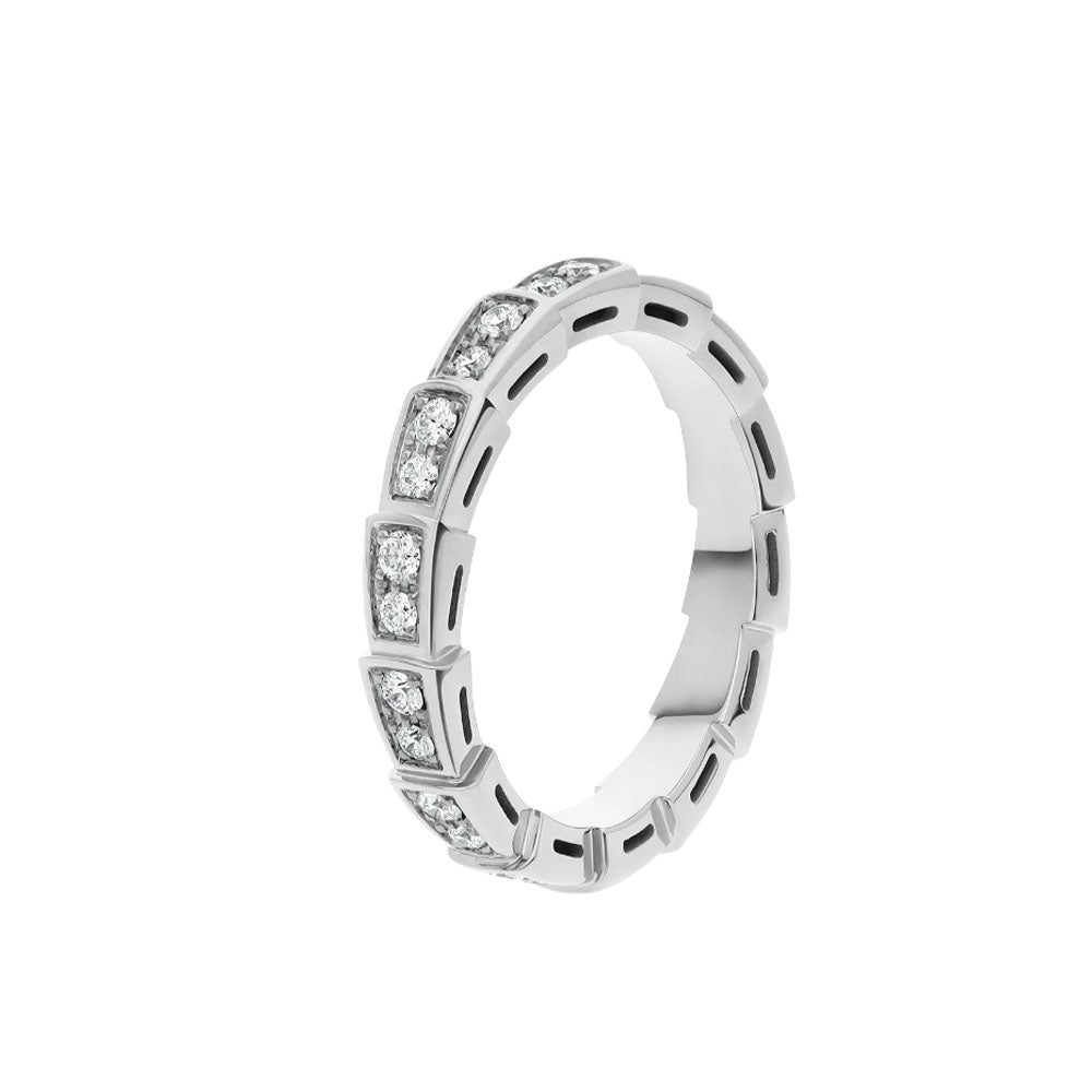 [⭐Shinejoy]SERPENTI RING SILVER DIAMOND PAVED 3MM
