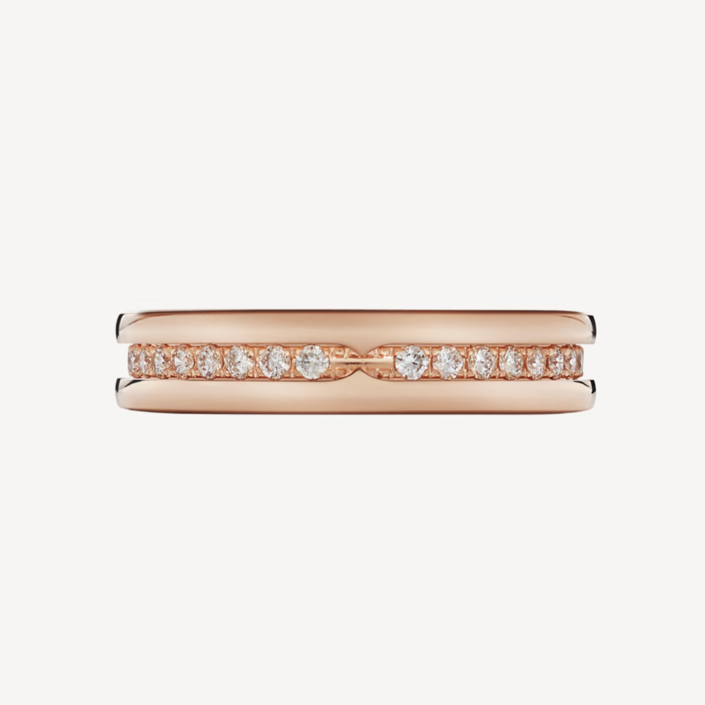[⭐Shinejoy]ZERO 1 ONE-BAND PAVED DIAMONDS ON THE SPIRAL RING