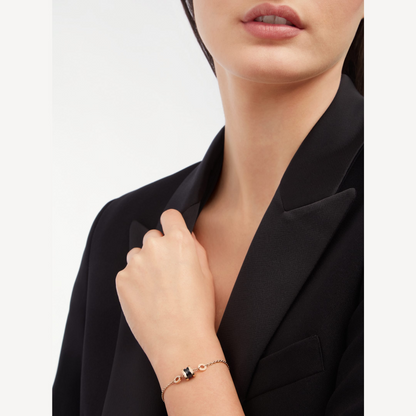 [⭐Shinejoy]ZERO 1 SOFT PINK GOLD AND BLACK CERAMIC BRACELET