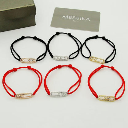 [⭐Shinejoy]Messika Care(s) pink cord pavé bracelet