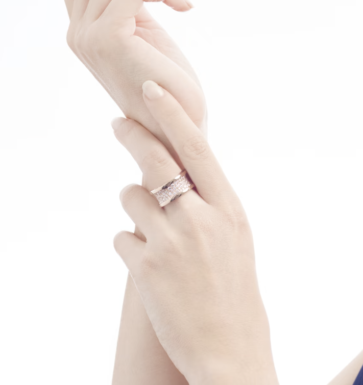 [⭐Shinejoy]ZERO 1 WITH PAVED DIAMONDS ON THE SPIRAL RING