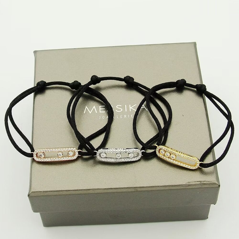 [⭐Shinejoy]Messika Care(s) pink cord pavé bracelet
