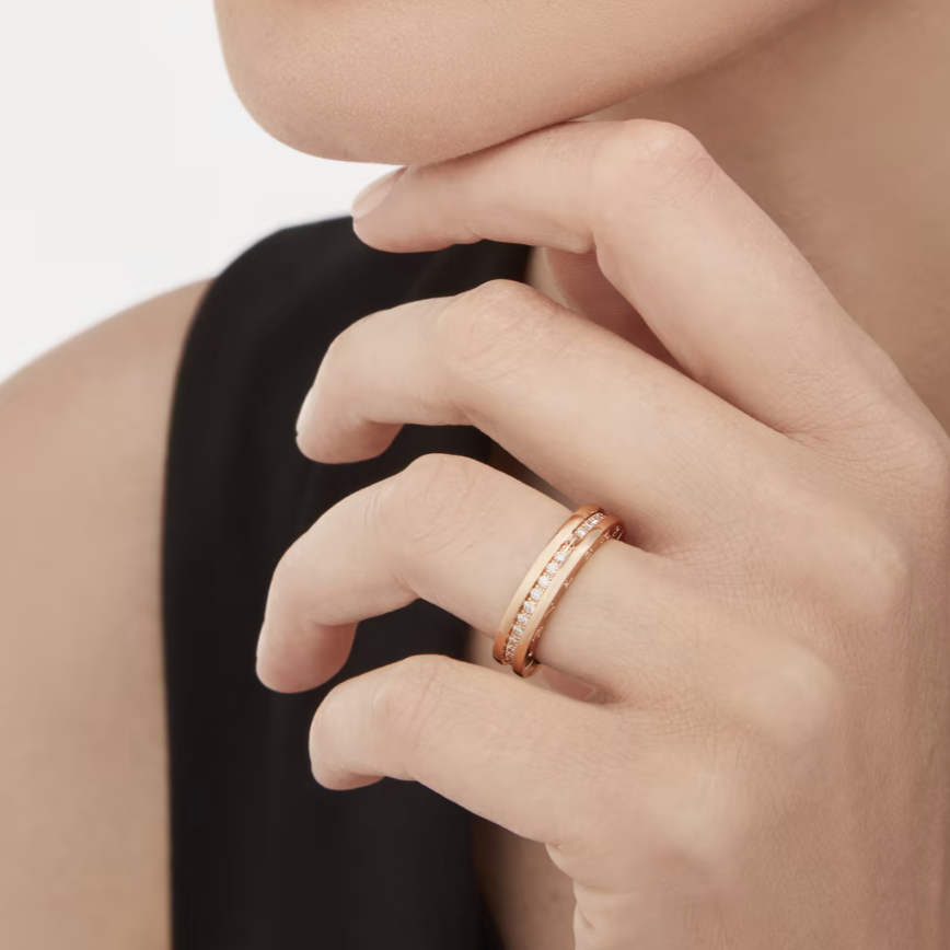 [⭐Shinejoy]ZERO 1 ONE-BAND PAVED DIAMONDS ON THE SPIRAL RING