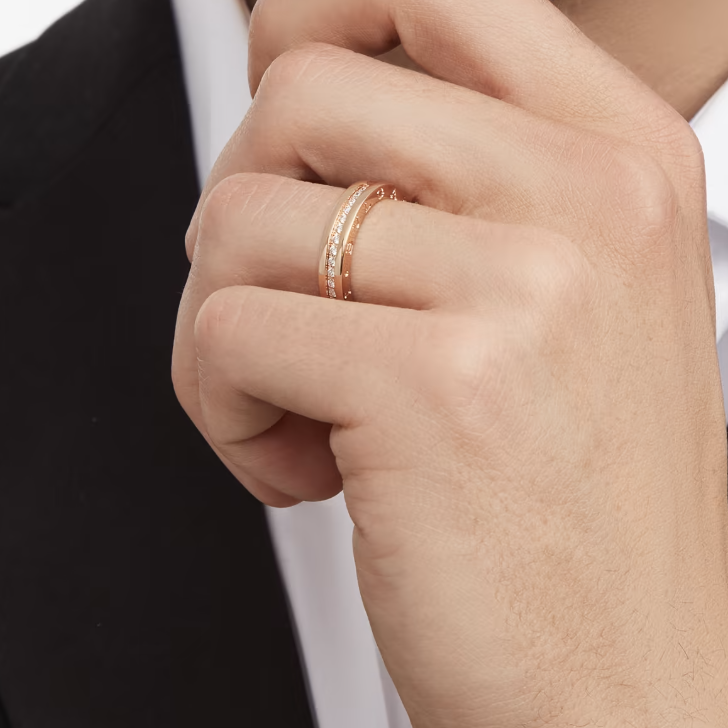 [⭐Shinejoy]ZERO 1 ONE-BAND PAVED DIAMONDS ON THE SPIRAL RING