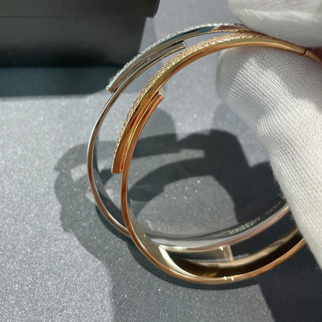 [⭐Shinejoy]Move Noa Rose Gold Pavé Diamond Bangle Bracelet
