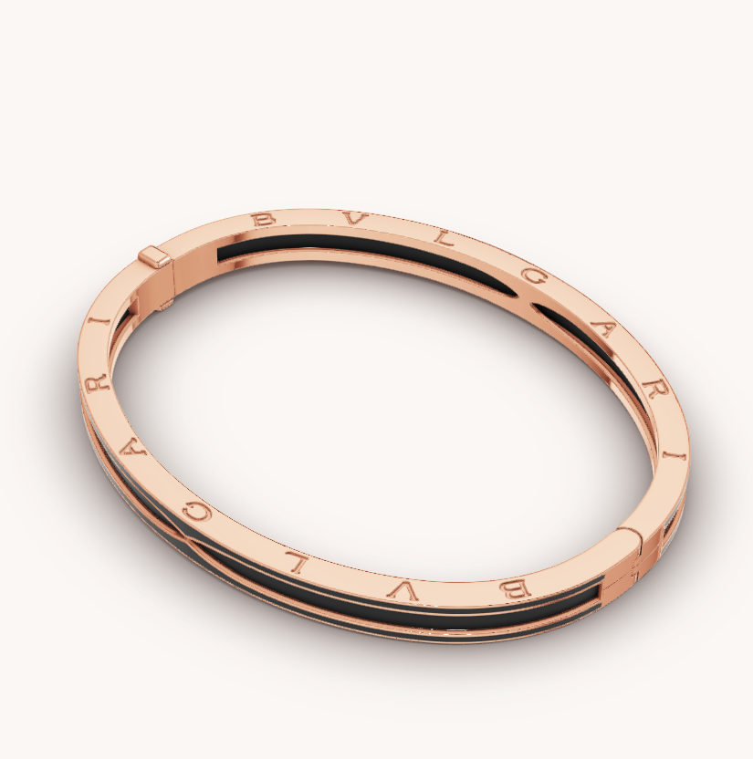 [⭐Shinejoy]ZERO 1 PINK GOLD WITH MATTE BLACK CERAMIC BRACELET