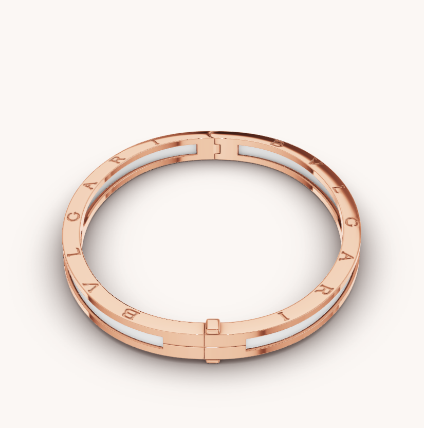 [⭐Shinejoy]ZERO 1 PINK GOLD WITH WHITE CERAMIC BRACELET