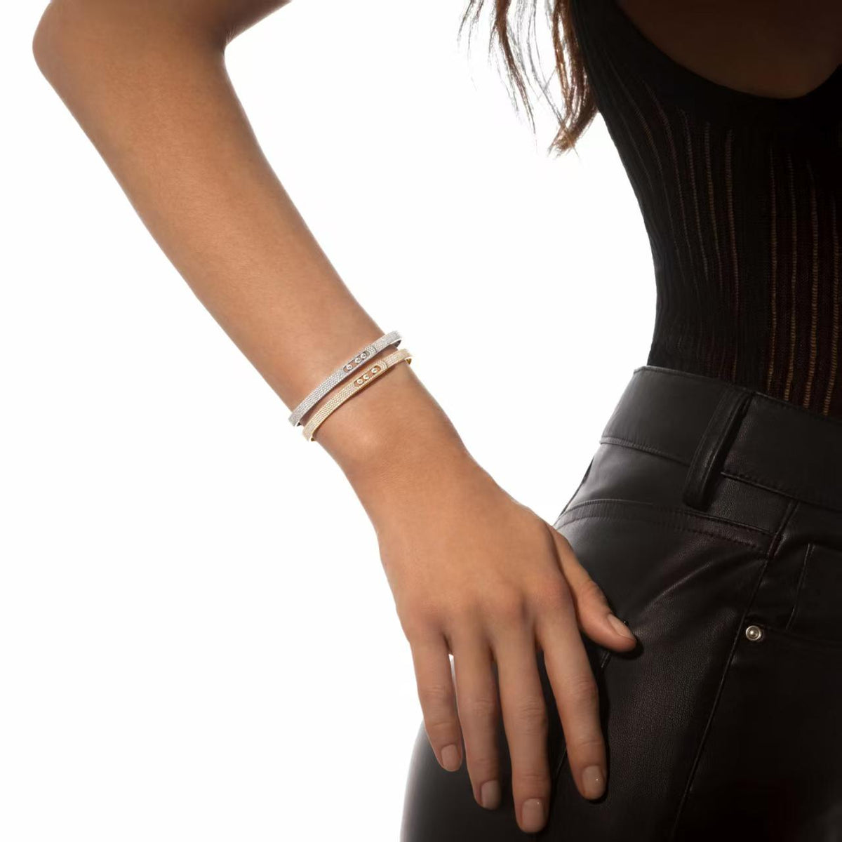 [⭐Shinejoy]Move Noa Full Pavé Diamond Bangle Bracelet