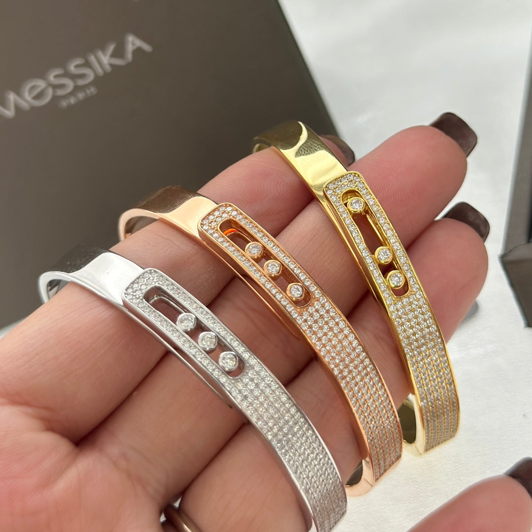 [⭐Shinejoy]Move Noa Rose Gold Pavé Diamond Bangle Bracelet