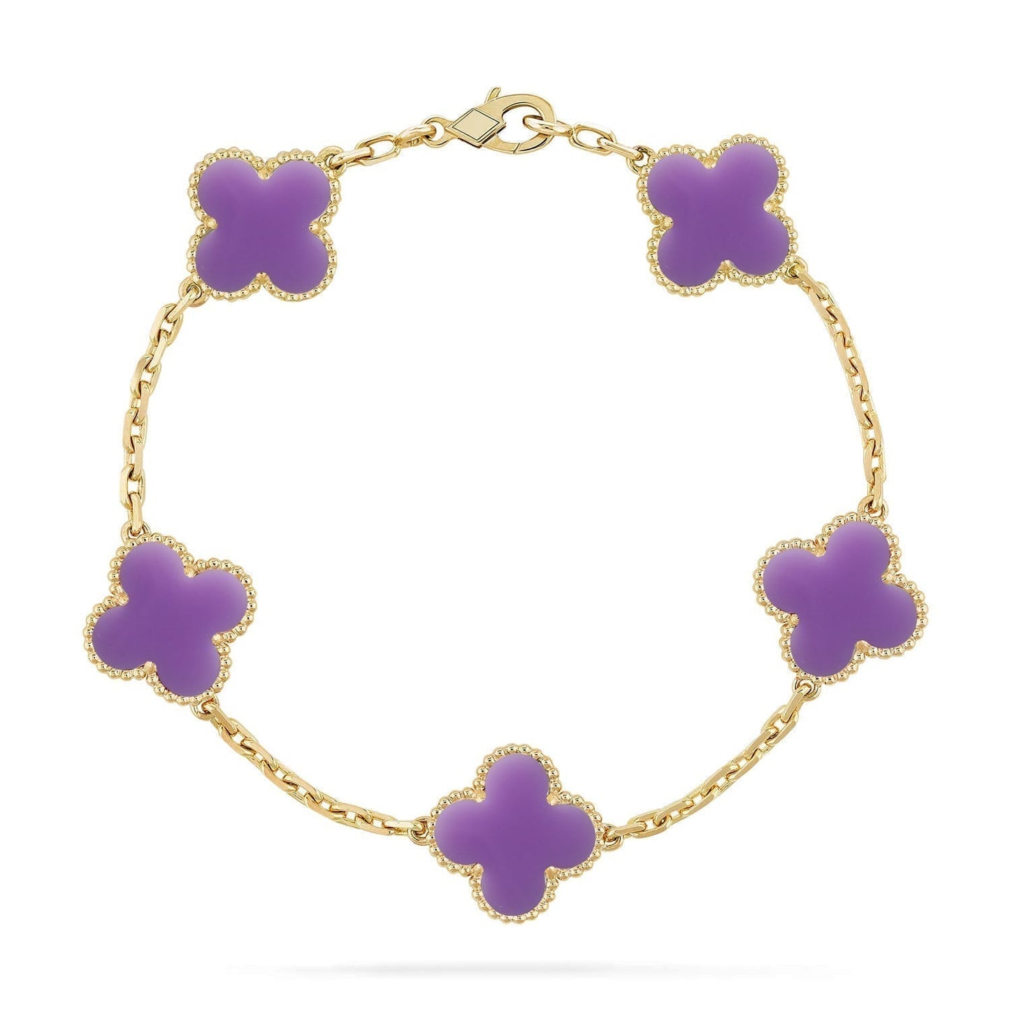 [Shinejoy]CLOVER 5 MOTIF LIGHT PURPLE BRACELET COLLECTION