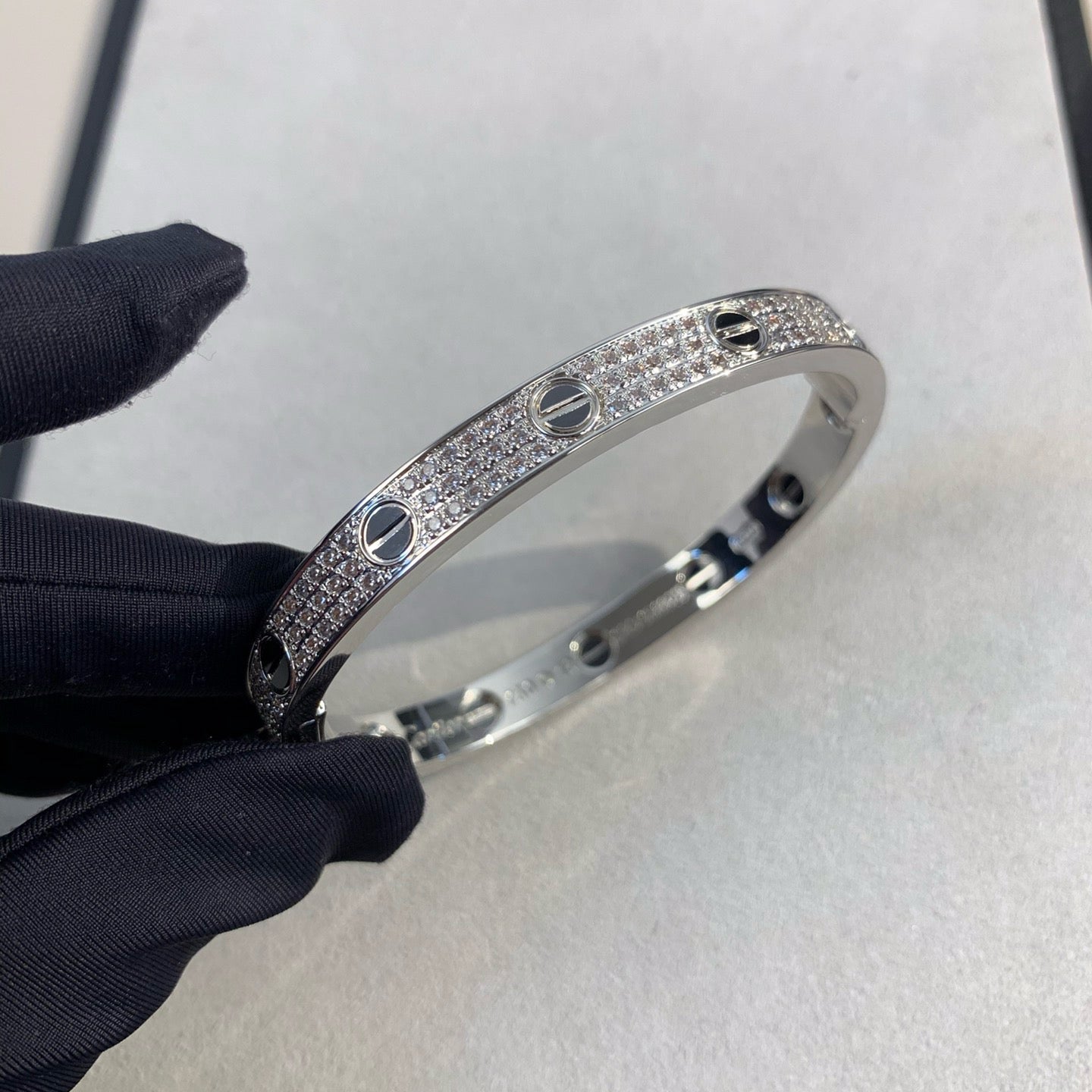 [Shinejoy]LOVE BRACELET 6.1MM DIAMOND-PAVED CERAMIC