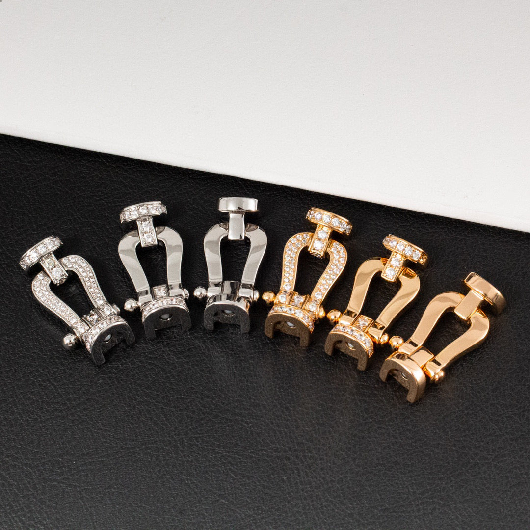 [Shinejoy]FORCE LARGE HORSESHOE HALF DIAMOND BRACELET SILVER