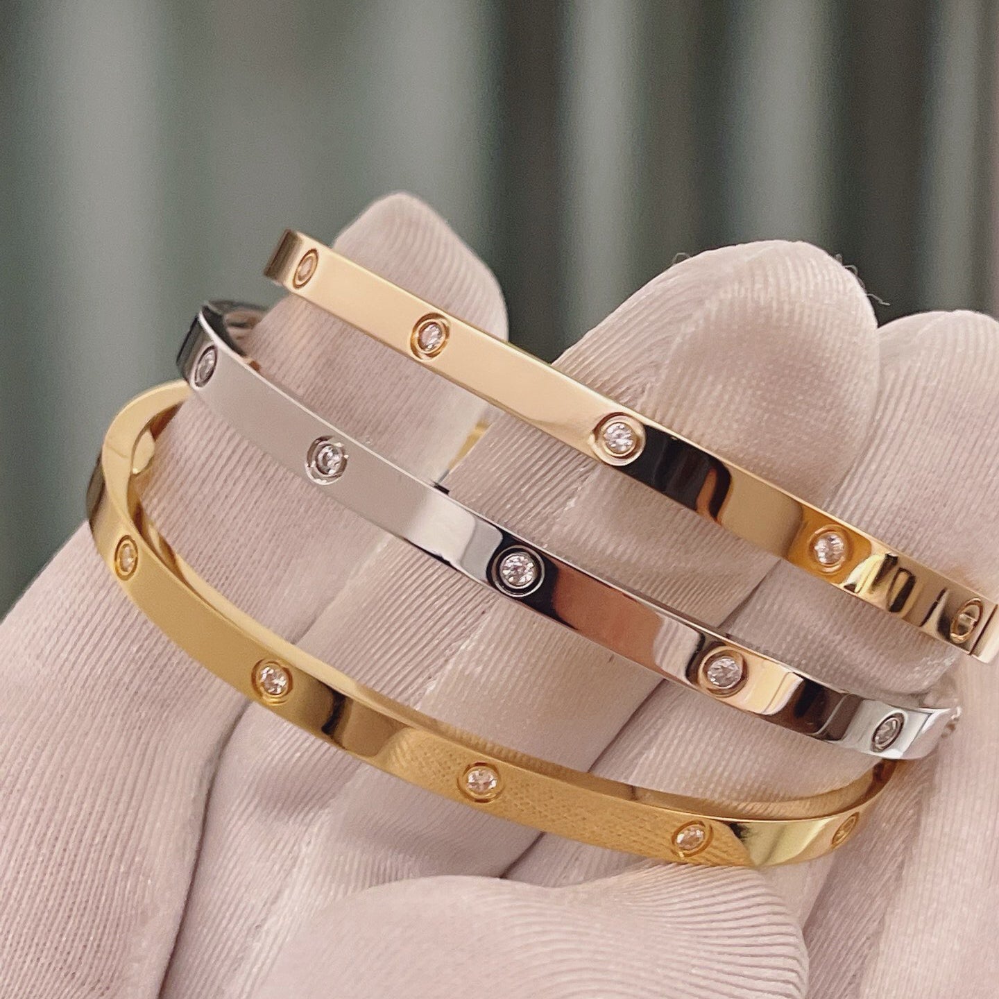[⭐Shinejoy]LOVE BRACELET 3.65MM 10 DIAMONDS