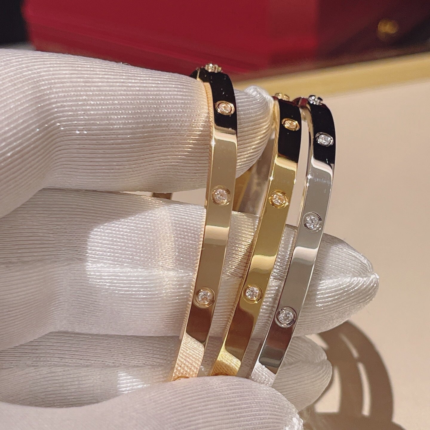 [⭐Shinejoy]LOVE BRACELET 3.65MM 10 DIAMONDS