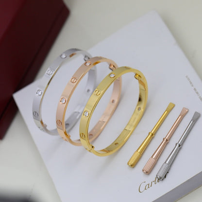 [⭐Shinejoy]LOVE BRACELET 6.1MM 4 DIAMONDS