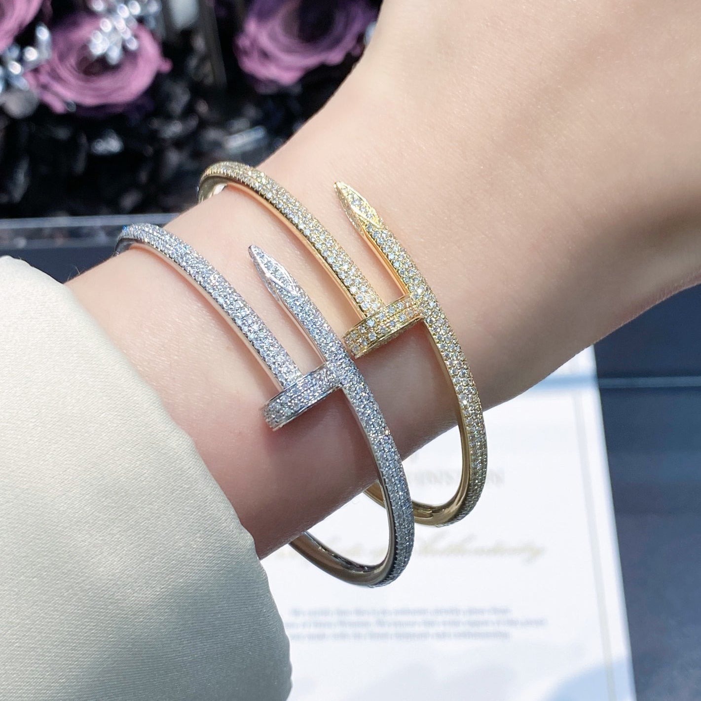 [⭐Shinejoy]JUSTE BRACELET 3.5MM ALL DIAMONDS