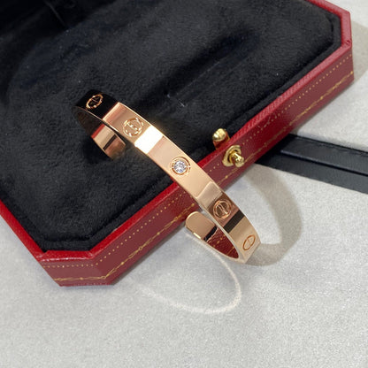 [⭐Shinejoy]LOVE BRACELET 6.1MM 1 DIAMOND OPEN CUFF