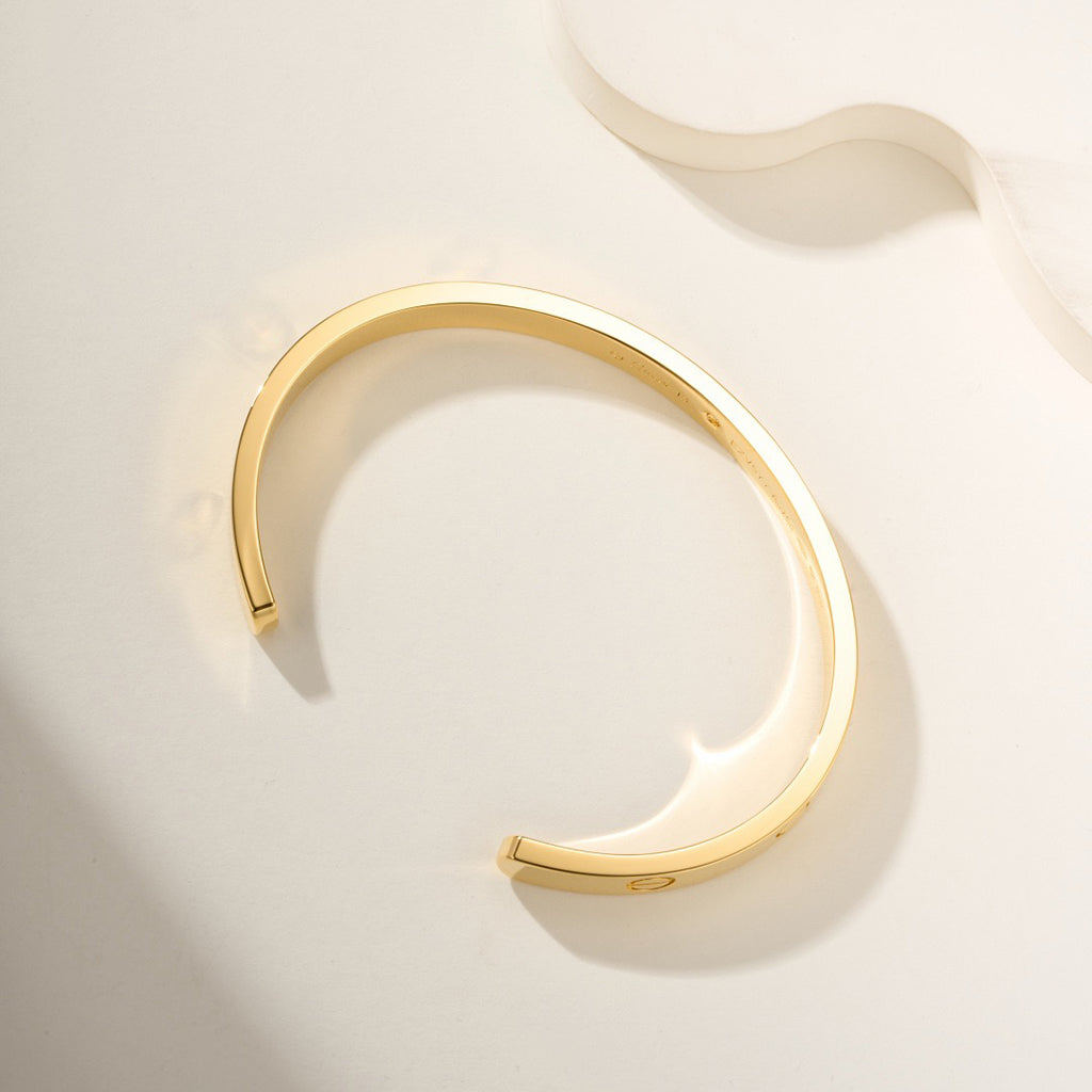 [⭐Shinejoy]LOVE BRACELET 6.1MM 1 DIAMOND OPEN CUFF