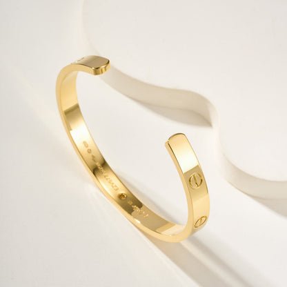 [⭐Shinejoy]LOVE BRACELET 6.1MM 1 DIAMOND OPEN CUFF