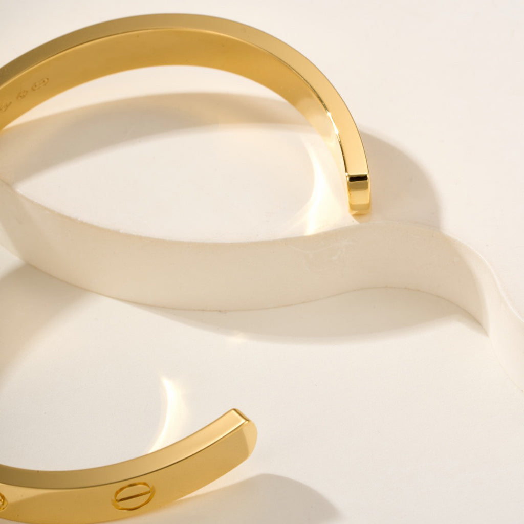 [⭐Shinejoy]LOVE BRACELET 6.1MM 1 DIAMOND OPEN CUFF