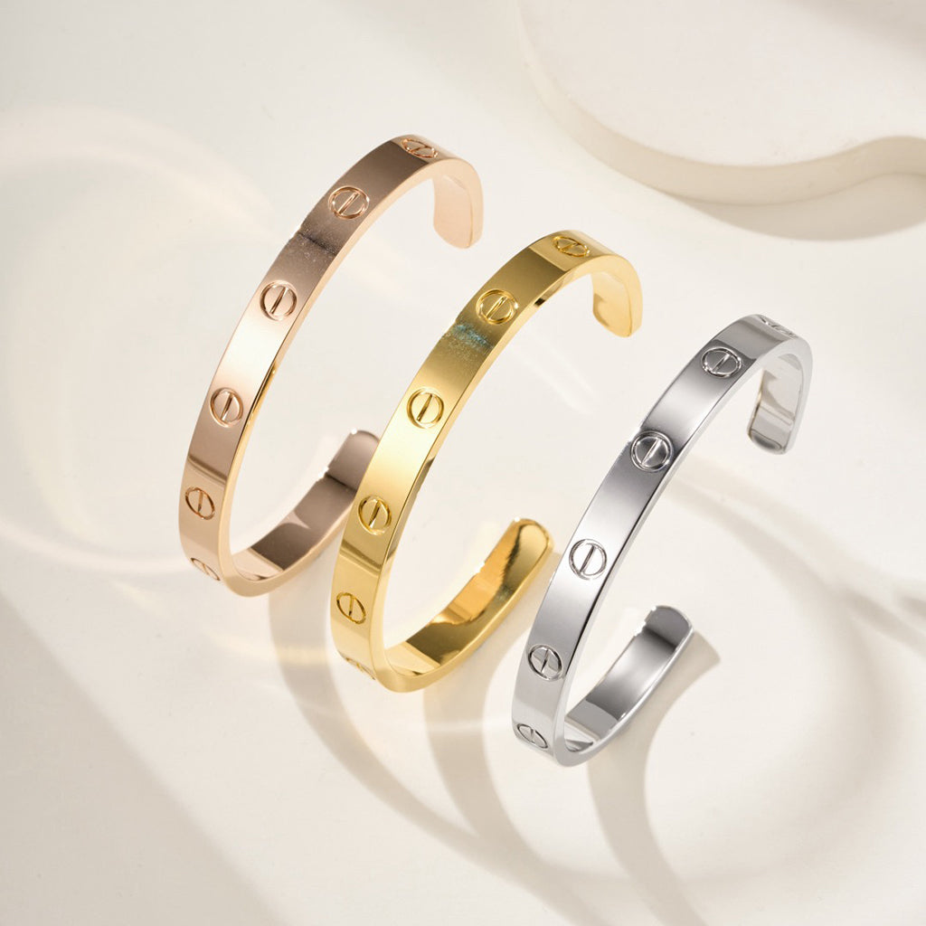 [⭐Shinejoy]LOVE BRACELET 6.1MM OPEN CUFF