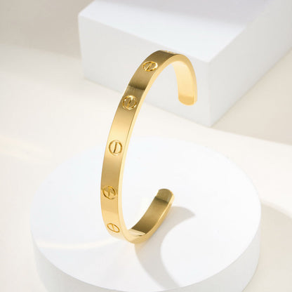 [⭐Shinejoy]LOVE BRACELET 6.1MM OPEN CUFF