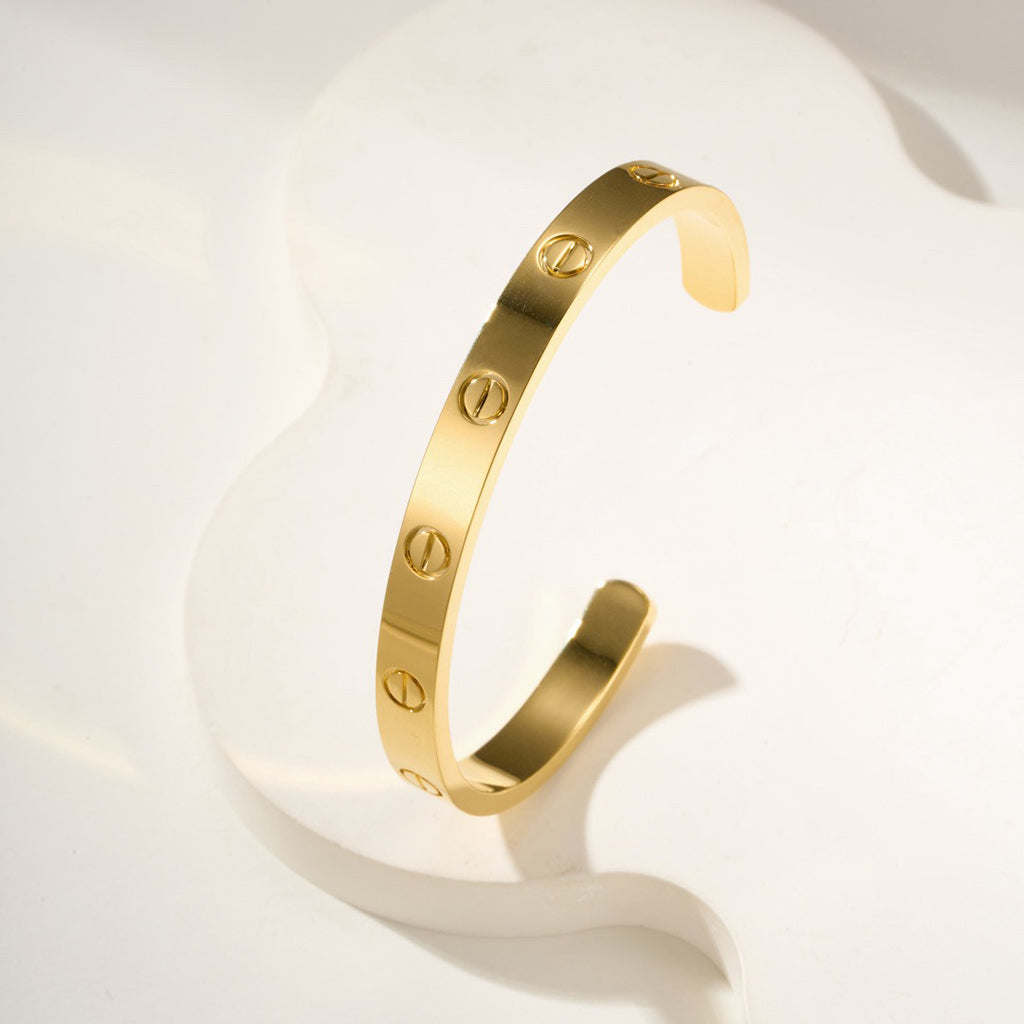 [⭐Shinejoy]LOVE BRACELET 6.1MM OPEN CUFF