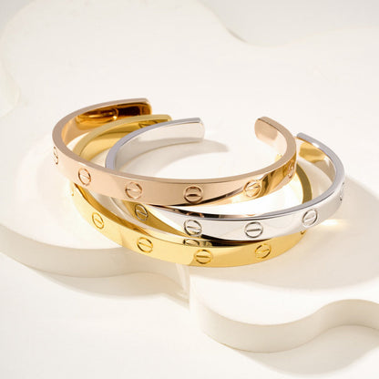 [⭐Shinejoy]LOVE BRACELET 6.1MM OPEN CUFF
