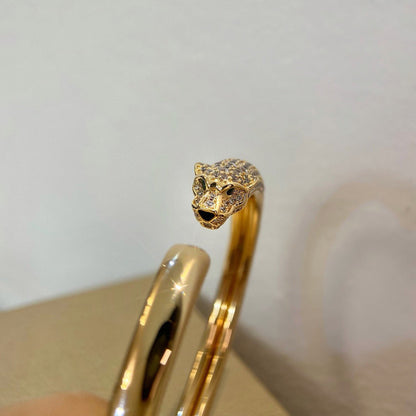 [⭐Shinejoy]PANTHERE HALF DIAMOND OPEN BRACELET